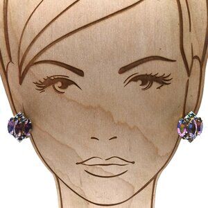 Vintage Aurora Borealis Rhinestone Clip-On Earrings